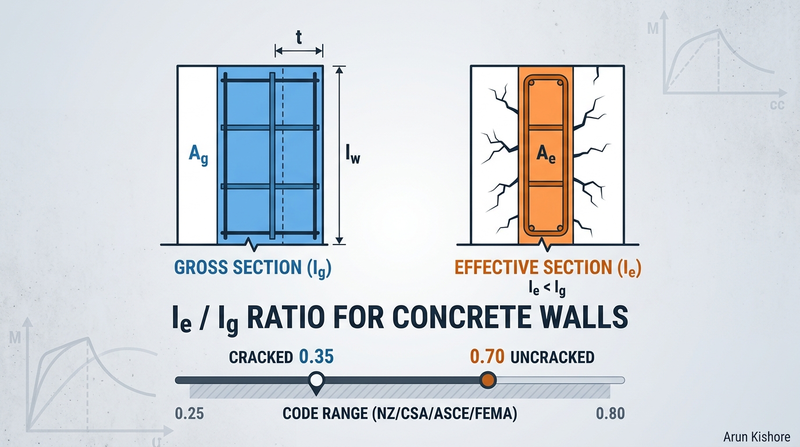 Effective Moment of Inertia for Cracked Concrete Walls